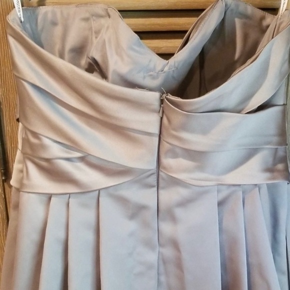 Silver / Grey David’s Bridal strapless dress - Picture 3 of 5